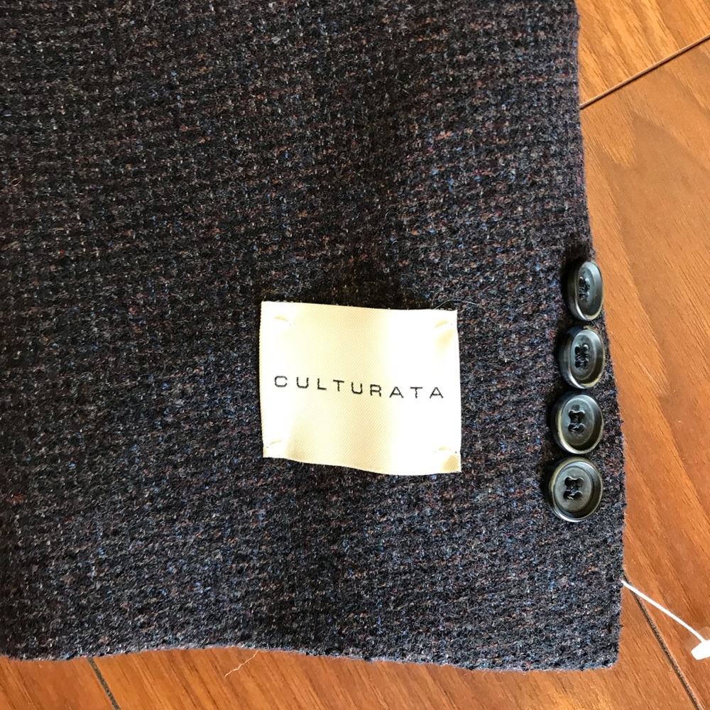 Culturata Italian Melange Plum Wool Jacket - Picture 4 of 7